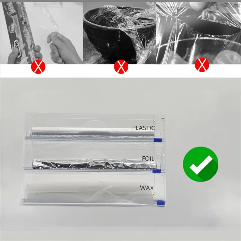 Factory Outlet kitchen tool plastic dispenser cling film slider cutter cling film cutter