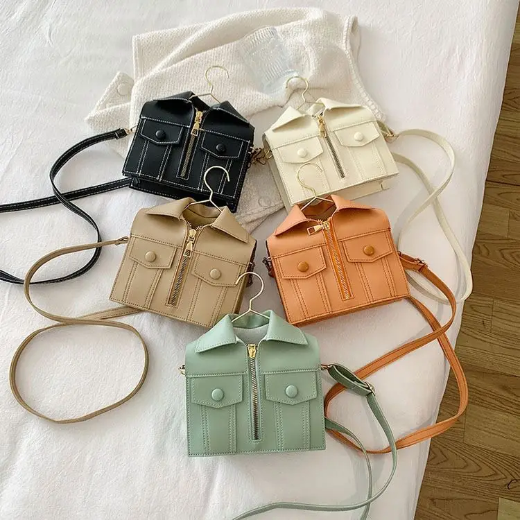 New Korean Version Handbag Creative Funny Clothes Stitching Small Square Bag One-shoulder Messenger Bag