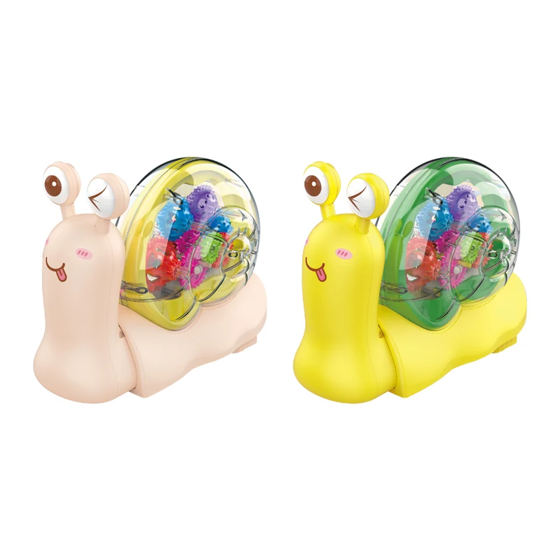 Wholesale dazzling lighted electric gear snail baby toys 2023 with music