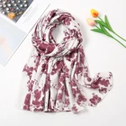 Scarves Scarf Scarf Hijab New Style Women Muslim Scarves Polyester Long Scarf Ink Printed Shawl Floral Hijab
