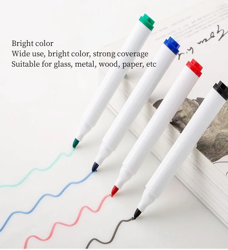 Safe Kid Non Magnetic Manufacturer Erasable Wholesale Ink Multicolor Whiteboard Pen For Coloring