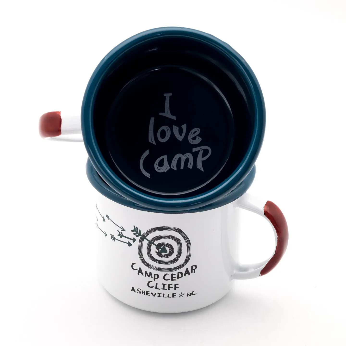 Tin Mug Customized Blue Enamel Travel Hiking Coffee Vintage Camping Tin Cups Mug With Black Rim