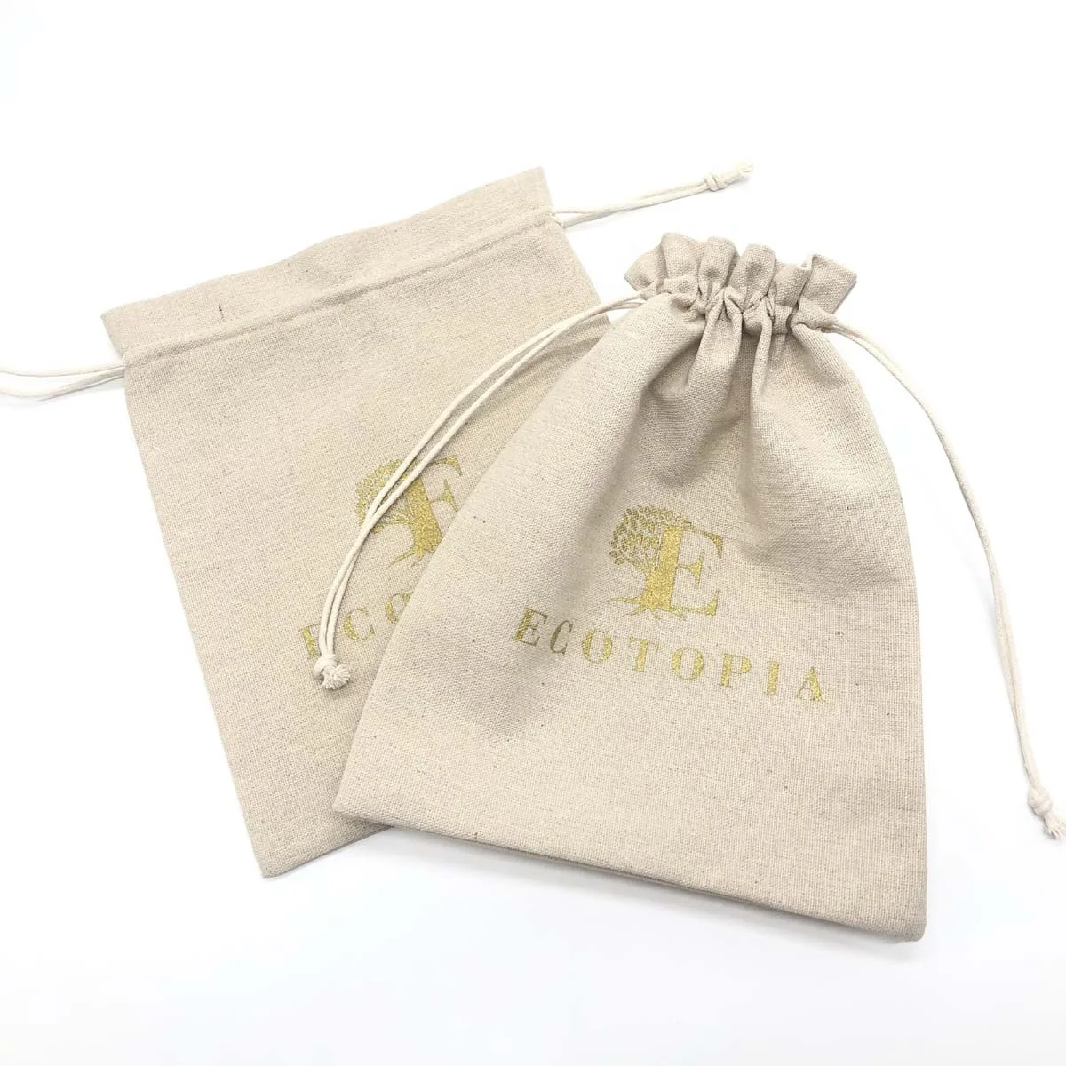 Hot Sale Custom Logo Jute Sack For Coffee Beans Packaging Burlap Bag Christmas Drawstring Gift Pouches