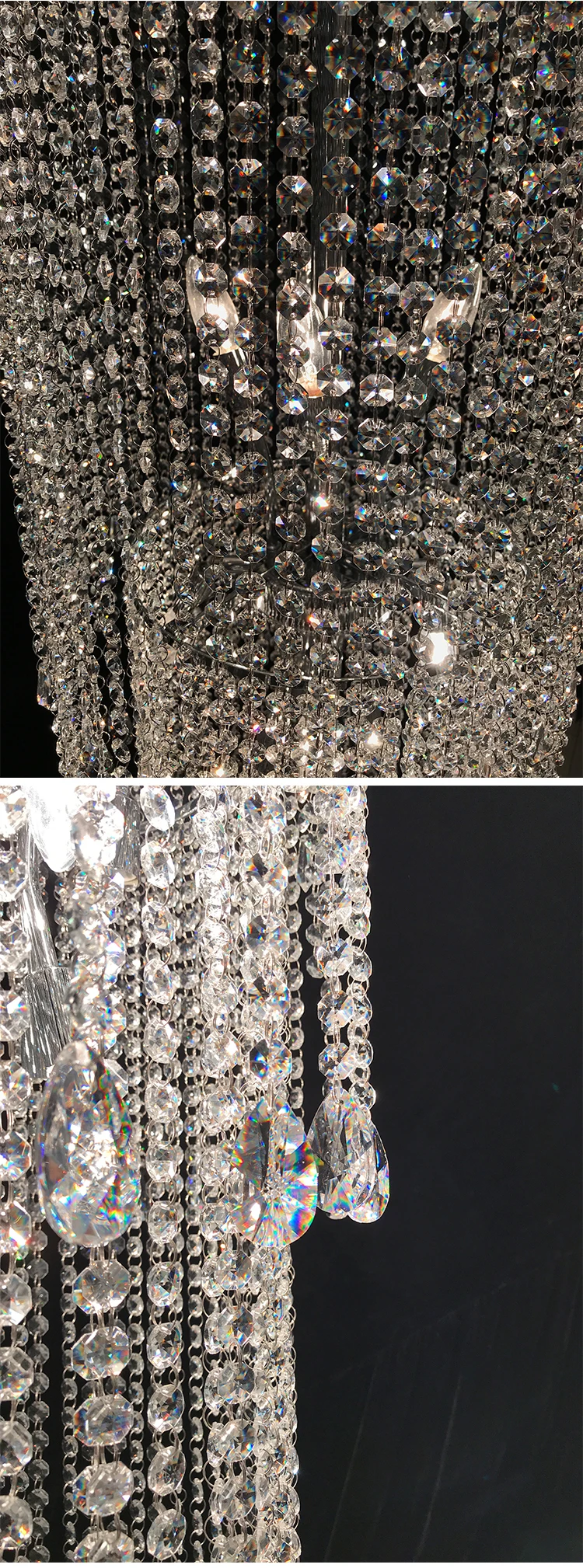 DO1011 Modern Style Indoor Decoration Fixture Ballroom Hall Staircase Crystal Led Chandelier details