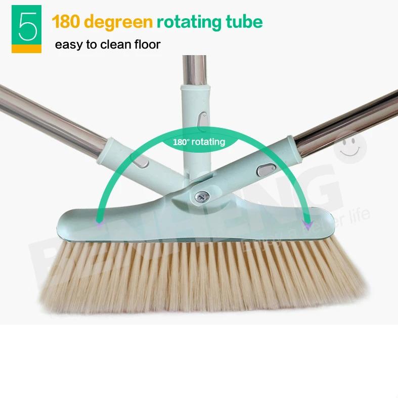 Factory Price 2025 Hot Sale Folding Broom and Dustpan Set Three-section Pole Broom Dustpan with PET Bristle, Household Items