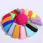 Winter Kid Winter Warm Cotton Baby Girl Plain Knitted Beanies Hat