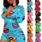 2020 Sexy Cartoon Long Sleeve Women's Sleepwear Slim 1 Piece Jumpsuits Pyjama Set Women Shorts Onies Pajamas