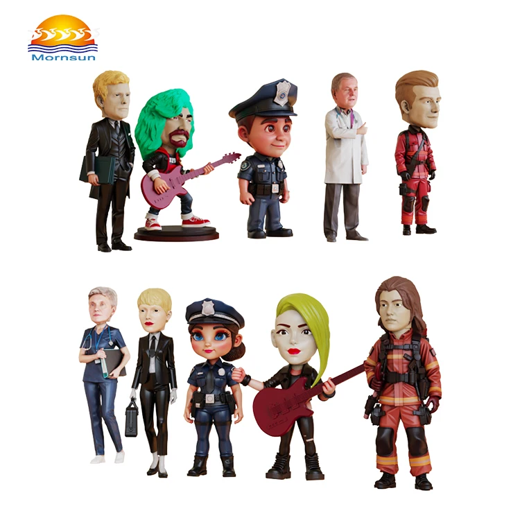 product wholesale custom resin bobble head figurine of professional workers doctor lawyer fireman police customizable collectible dolls-4