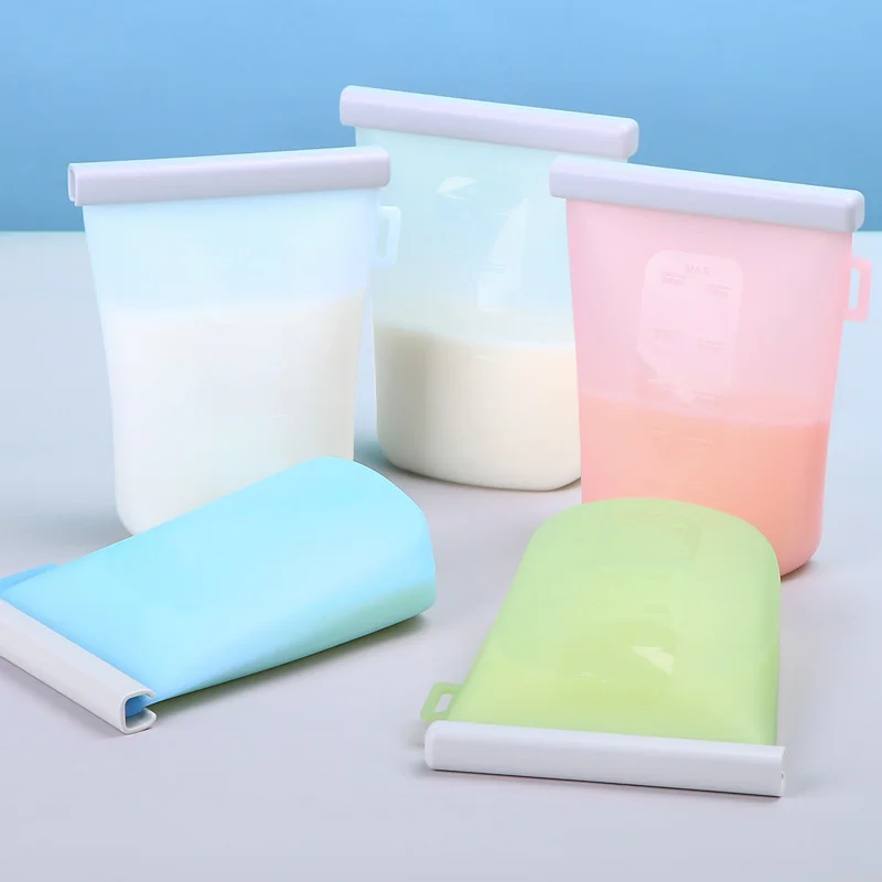 Eco Friendly Fresh-Keeping Food Grade Reusable Freezer Cooler Silicone Snack Breastmilk Food Storage Bags