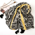Scarves China Custom Fashion Scarf Women Hijab Cotton Muslim Custom Cotton Scarf