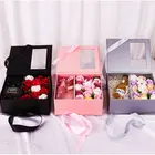 Gift Valentine's Day Flower Gift Box Transparent Hand Half-open Window Soap Flower Women Gift Box Set For Women Corporate