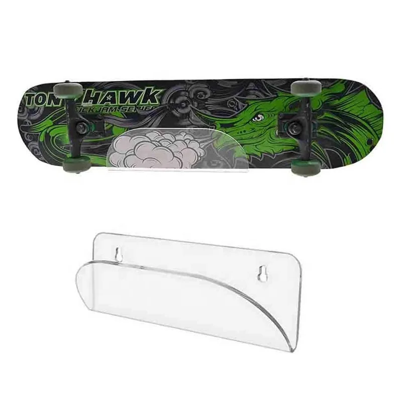 Skis /Electric Skateboard 2 Tiers Acrylic Wall Racks for Skateboard /Longboard 