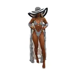 Bikini Wholesale Beautiful High Quality Beach Swimsuits Printed Strappy 3 Piece Bikini Set Swimwear