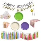 Paper Decoration Wholesale Paper Decoration Set Gold Printing Tableware Party Supplies