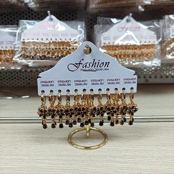 Fashion jewelry hengxuan designer new 18k long-lasting color zircon brass earrings wholesale