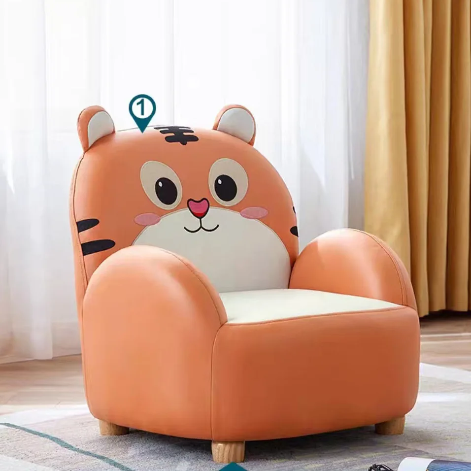 Kids Furniture Solid Wood Frame Lounger Fabric Seat Cute Animal Cheap Kids Sofa Mini Sofa Cartoon Upholster Chair