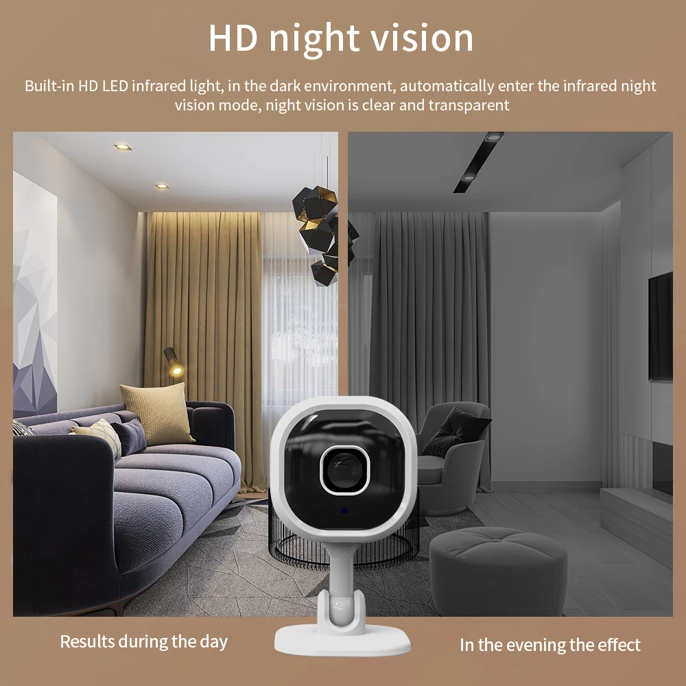 OEM Mini Wifi Camera Built-in AP HotpotsTwo-way Audio Night Vision IR Detection 128GB Memory Playback HD Security Camera