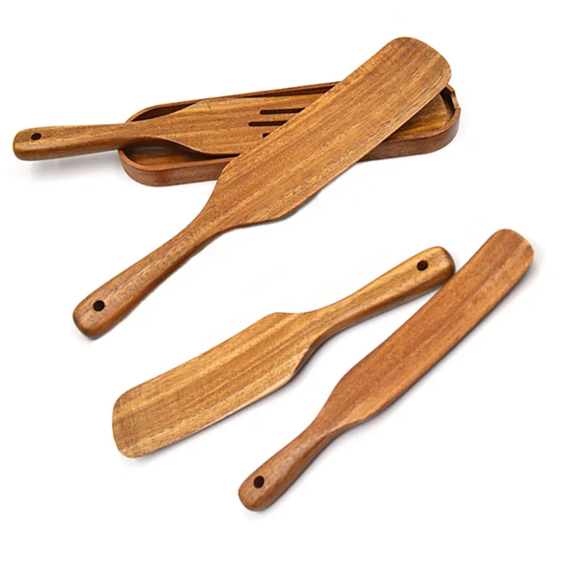 Acacia wood wall bracket  for kitchen spatula utensil set , ACACIA kitchen spatula set