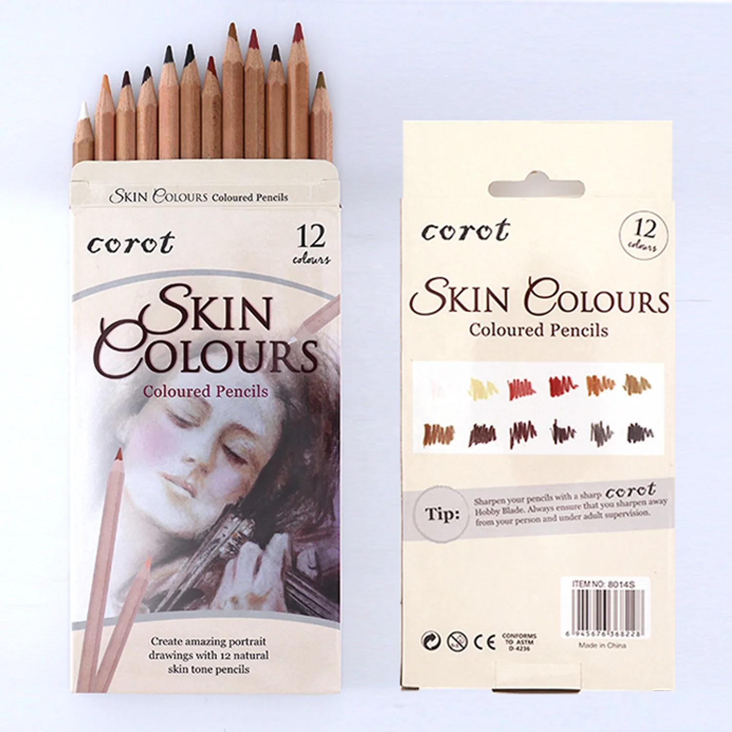 12pcs/set Wooden Color Drawing Pencils Set 12 Colors Painting Pencils Supplies 