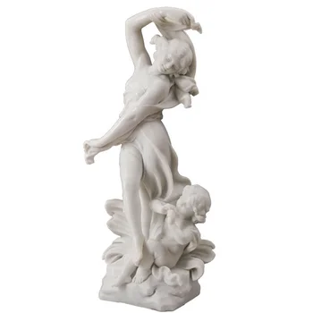 Garden Naked Sitting Woman White Stone Statue White Stone Angels Statue