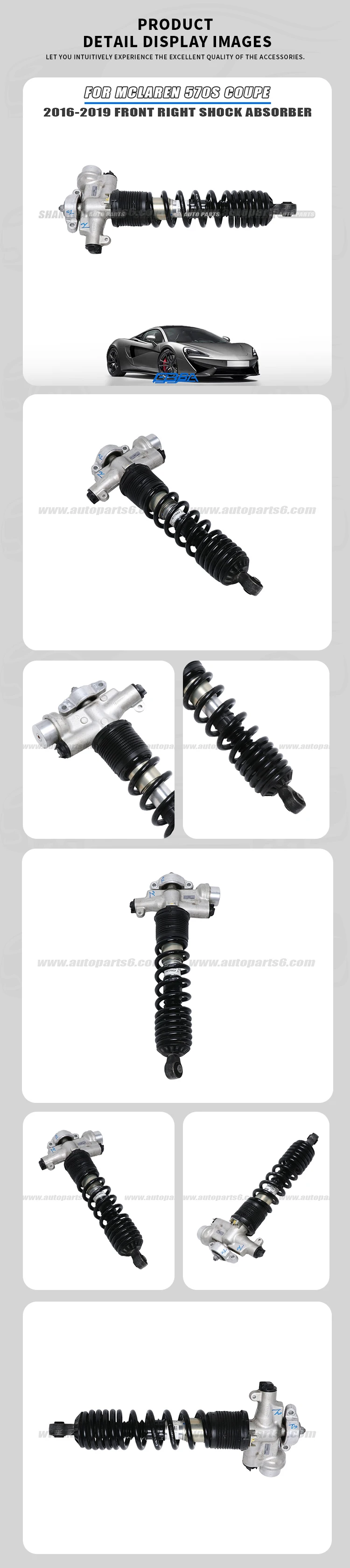 product original used front right shock absorbers for mclaren 570s coupe gt spider 2016 2019 13b1244cp with height lift813-3