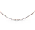 Necklace Silver Prong Tennis White CZ Women Handmade Icy Hiphop Necklace In 925 Sterling Silver