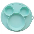 Silicone High Quality Customizable Food Grade Round Silicone Mickey Baby Non-slip Sucker Baby Feeding Plate