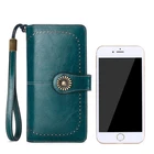 Wallets Wallet Ladies Travel Purse Zip Around Clutch Wallets Wristlet RFID Blocking PU Leather Women Long Wallet