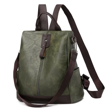 New High Quality Leather Women Backpack Anti-theft Travel Backpack Large Capacity School Bags for Teenage Girls Shoulder Bag