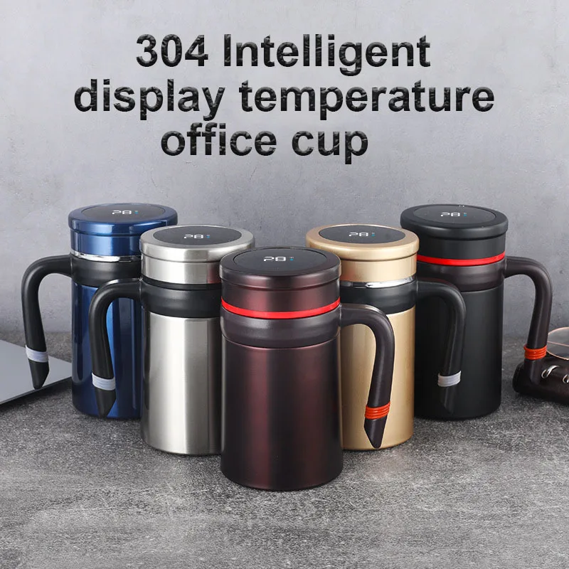 Factory Wholesale Eco-Friendly Double Wall Insulated Coffee Travel Mug Custom Logo Smart Digital Vacuum Bottle