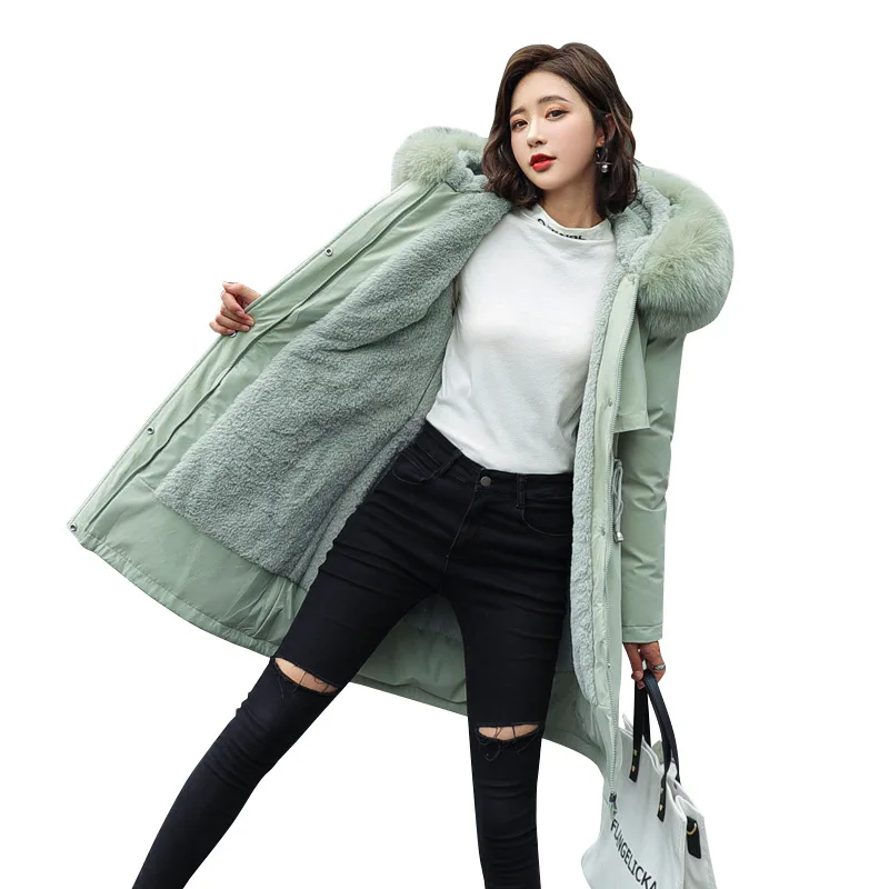 Pregnancy Fur Lining Thick Winter Coat 