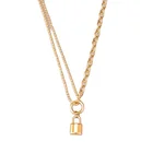 18k Jewelry 2020 Hot Selling Stainless Steel Neccklace With Charm Lock Pendnt 18k Gold Plated Jewelry
