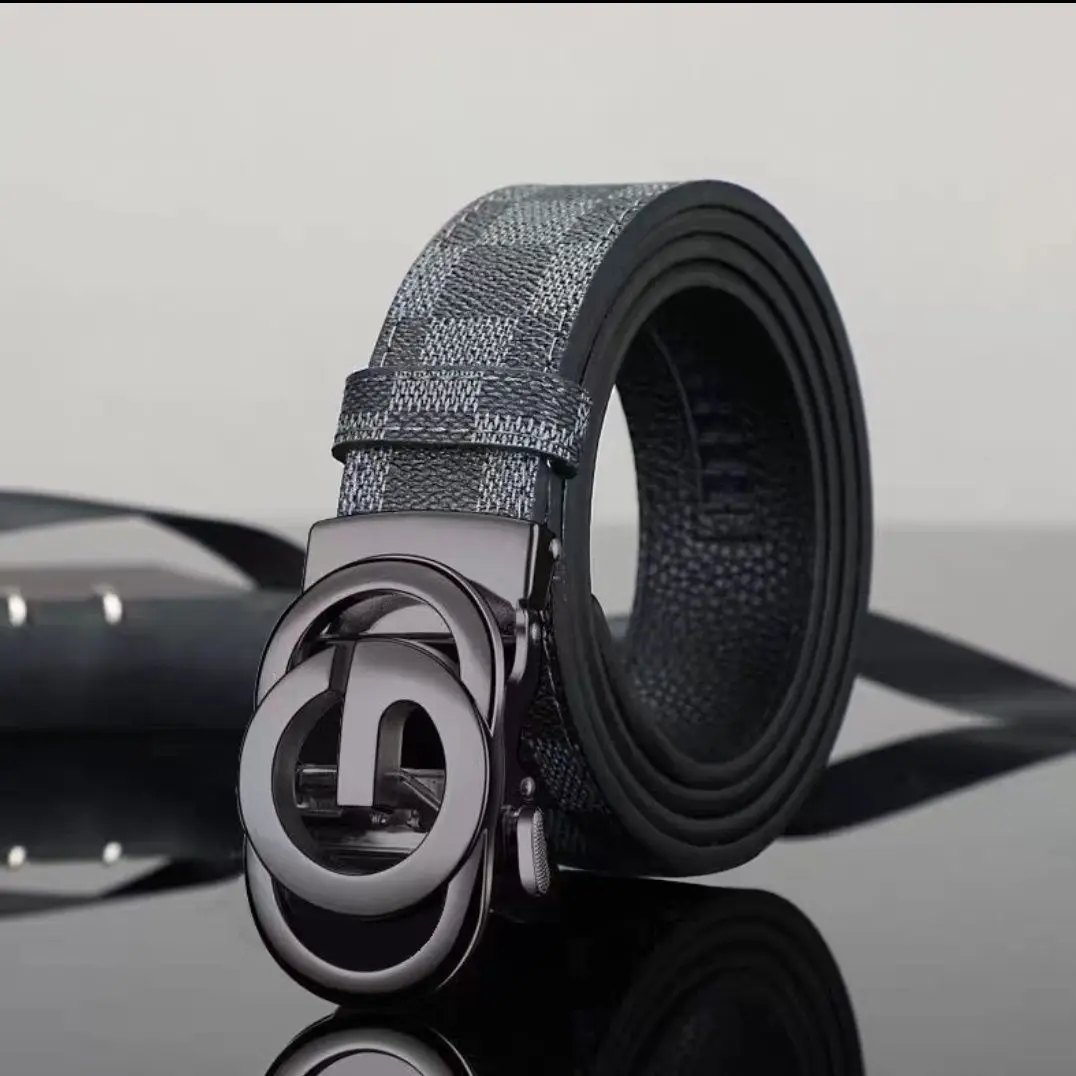 Wanshui Men's genuine leather belt business automatic buckle cowhide belt simple fashion waistband brand designer belt