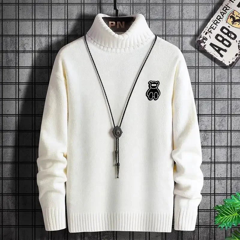 Men's Cow Graphic Sweaters Oversize Cable Knitted Pullover Jumper