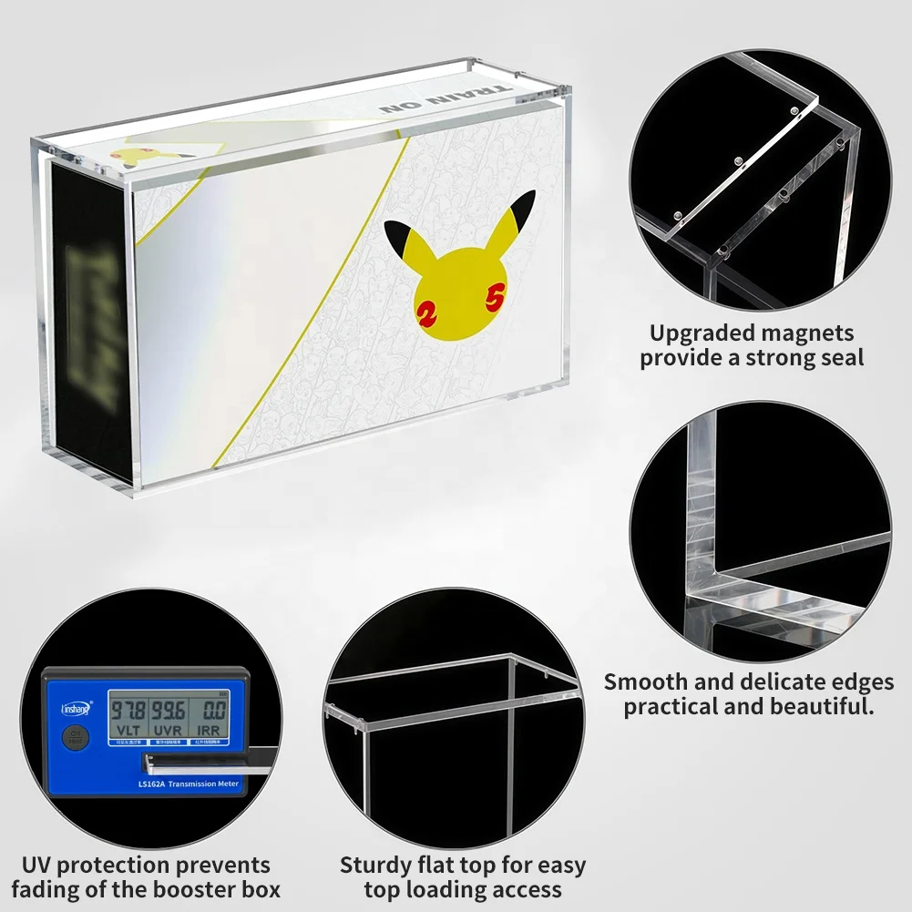 product acrylic display case modern ultra premium collection box magnetic protection celebrations clear acrylic case upc acrylic case-7