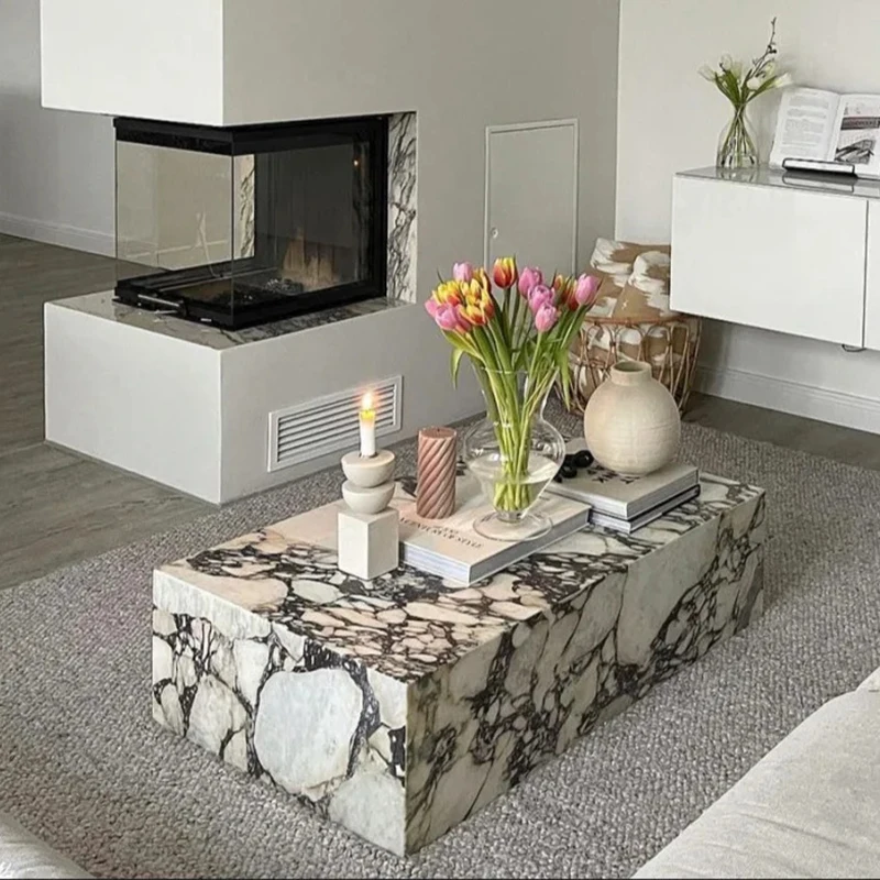 product luxury modern polished natural calacatta viola marble table living room customized coffee low plinth indoor marble side table-6