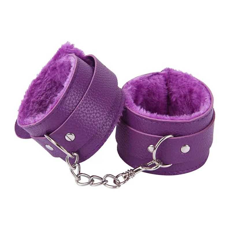 Furry Plush Handcuffs Leather Sex Hand Cuffs Adult Erotic Toys Bdsm