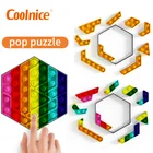 Educational Tangram Push Pop Puzzle Games Educational Learning Bundle Fidget Toys Set For Kids