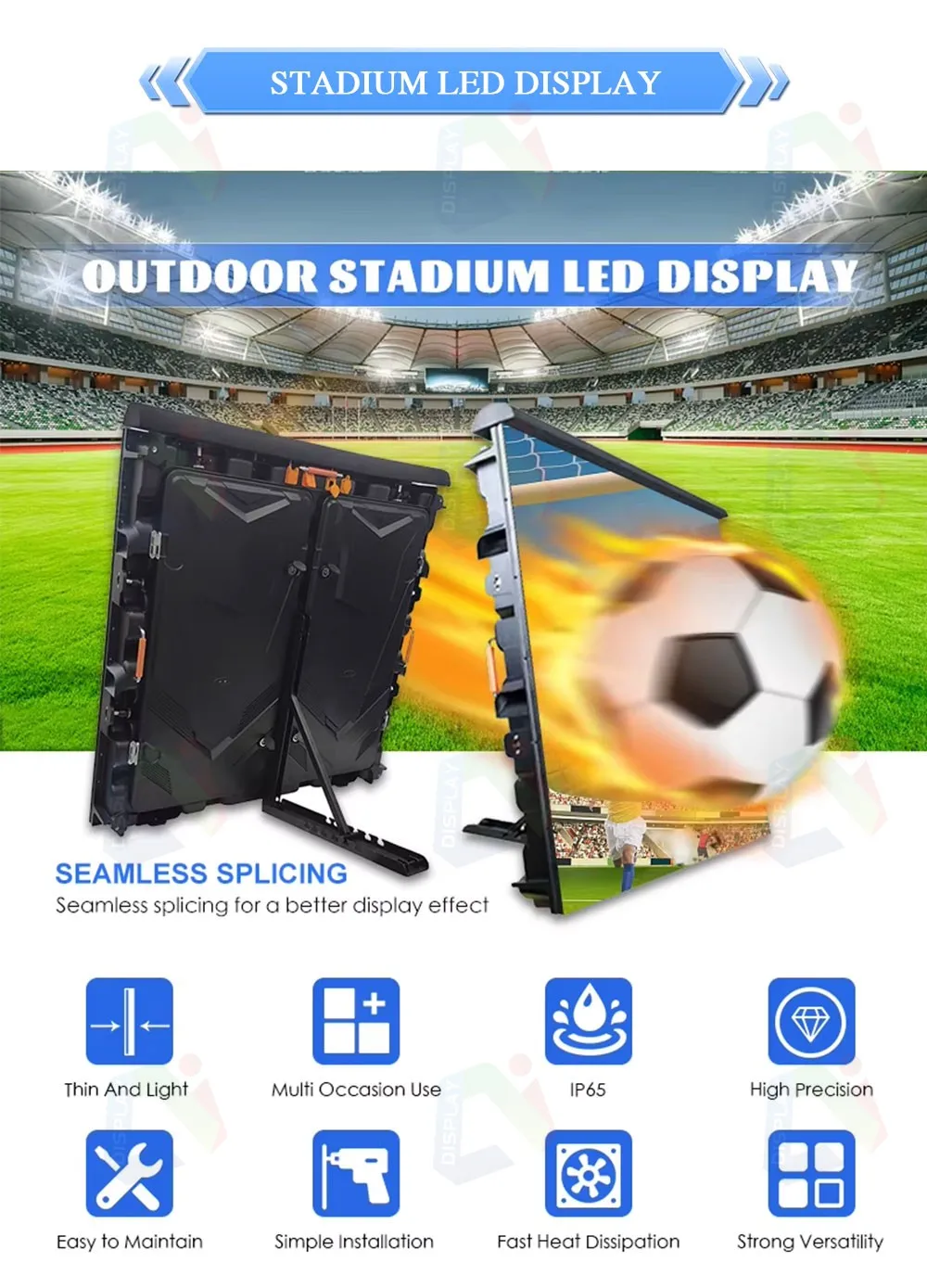 High Quality Soft Sport Arena Events Field P6-Stadium-Videos-Outdoor-LED-Display for Football LED Screen Mobile Digital Signage manufacture