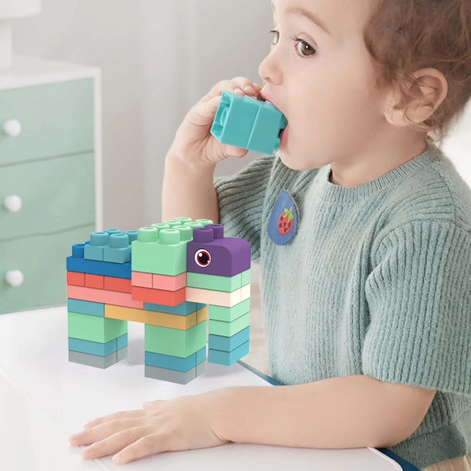 Newest Soft Building Blocks Set for Toddler Baby Ages 6 Month Old and Up Safe Playing Learning Stacking Block Toys