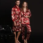 Pajamas Satin Pajamas Set Woman 2020 Wholesale Fashion Women Men Silk Satin Couple Pajamas Sets
