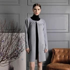 Outer Coat Women's Acrylic Polyester Plain Outer Round Neck Coat Solid Color Jacket Coat
