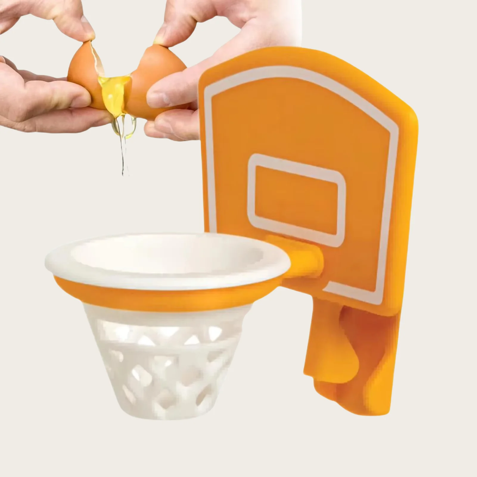 2024 New White Yolk Separator Basketball Hoop Egg Divider Yolk Divider Kitchen Cooking Egg Tool Filter Egg Extractor