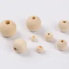 Wooden Bead Round Beads Professional Factory 16mm Wooden Bead Key Chains Natural Round Wood Beads