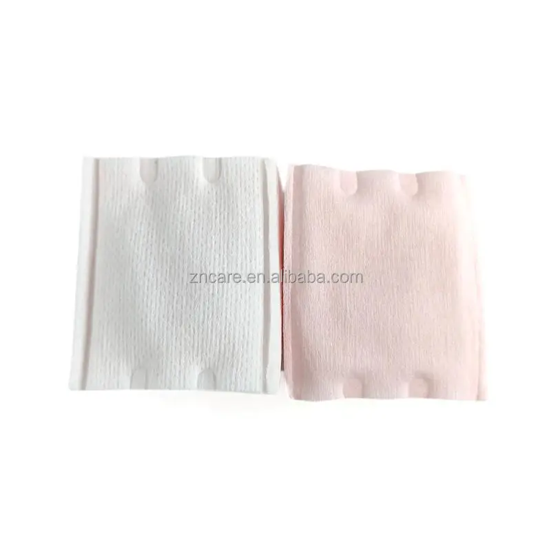 Disposable remove cosmetic cleaning cotton pad and PE bag packaging square cosmetic cotton custom label.