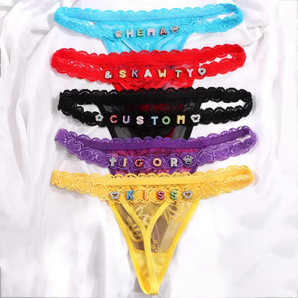 Alphabet Crystal Alphabet Sexy Lace Bikini Panties Waist Necklace Body