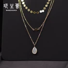 Pearl Necklaces Fashion Wholesale Women Gold Filled Pearl Jewelry Gold Plated Water Drop Necklaces Chain