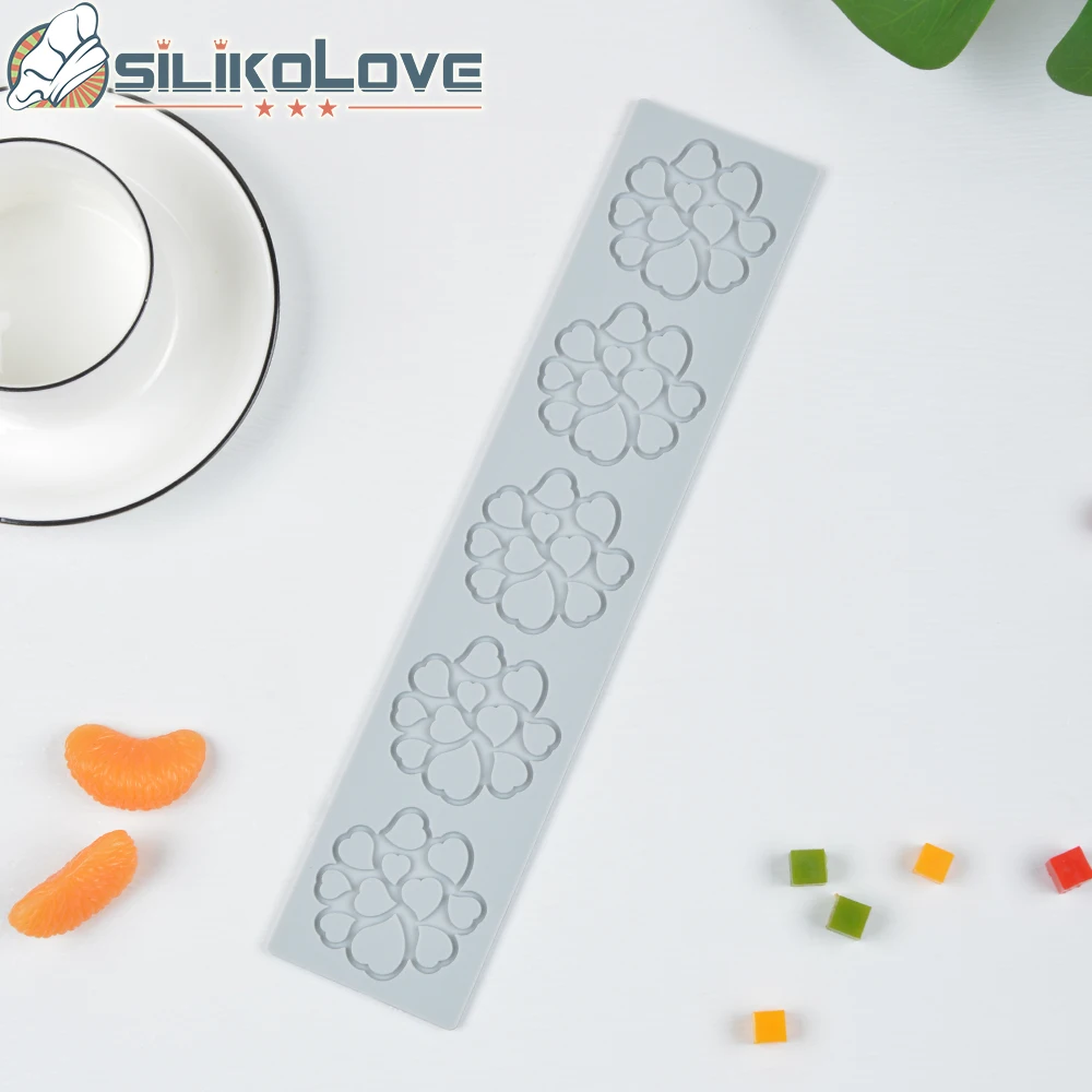Unique heart love flower shape baking mold custom candy chocolate  bar mold silicone lace mold