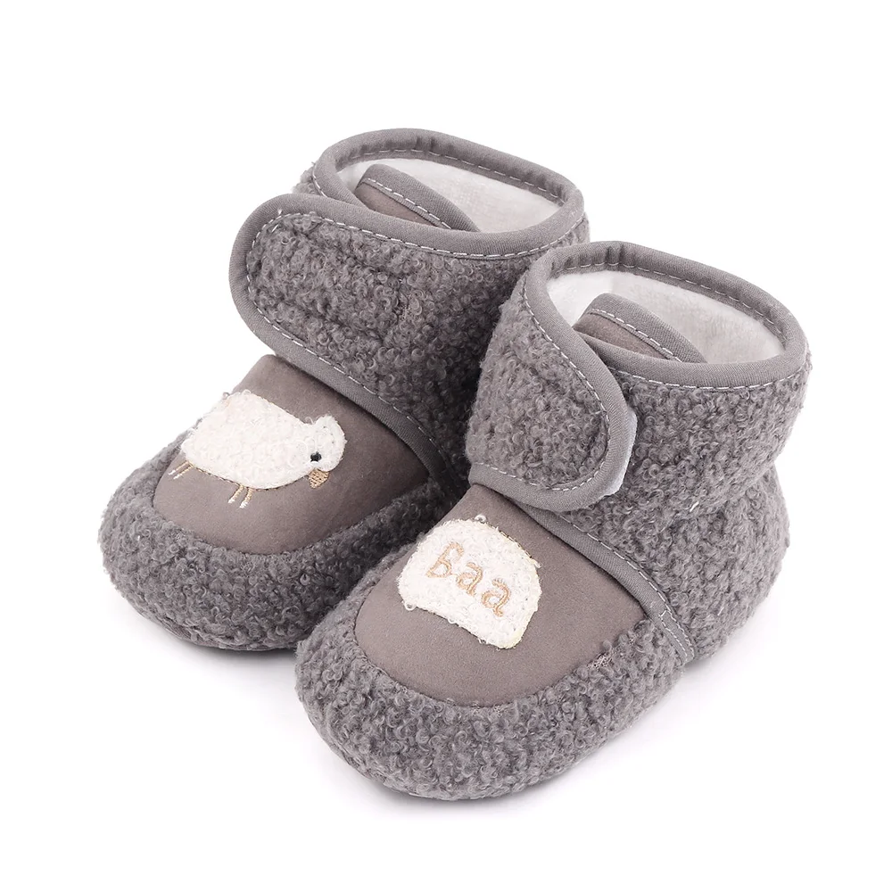 Warm Baby Shoes Boots Cartoon Animal Soft Sole Newborn Toddler Shoes Winter Baby Walking Shoes factory