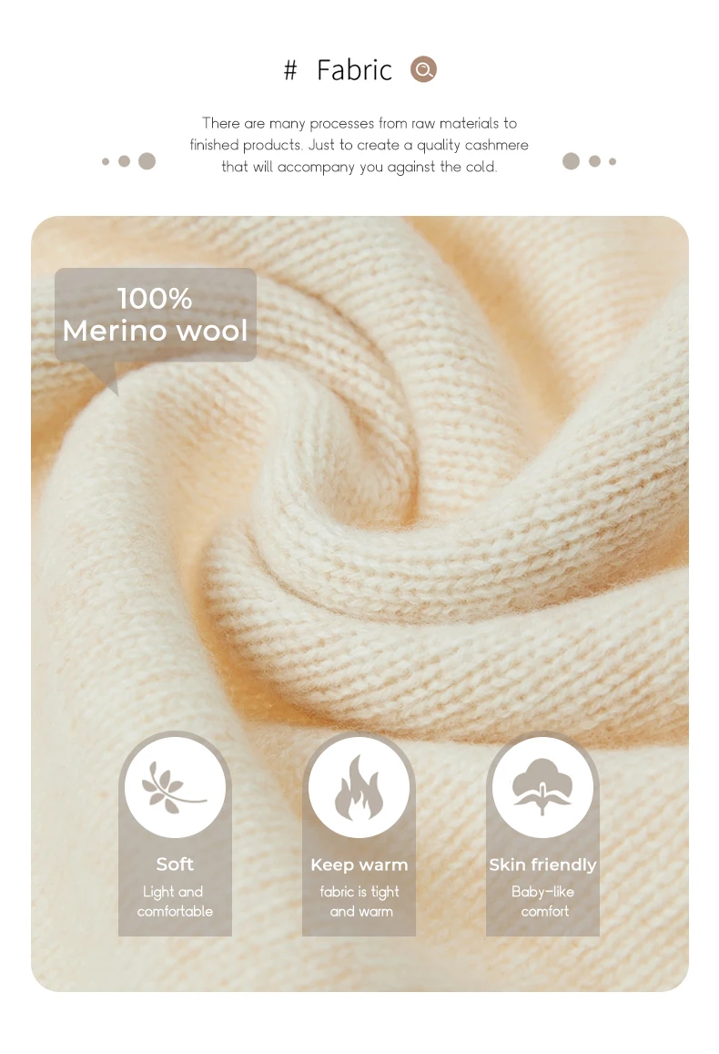 100% merino wool cashmere women